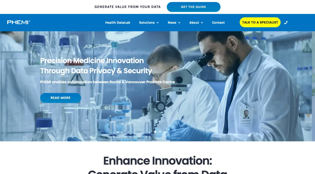 Interface PHEMI Health DataLab : fonctionnalités, prix, alternatives