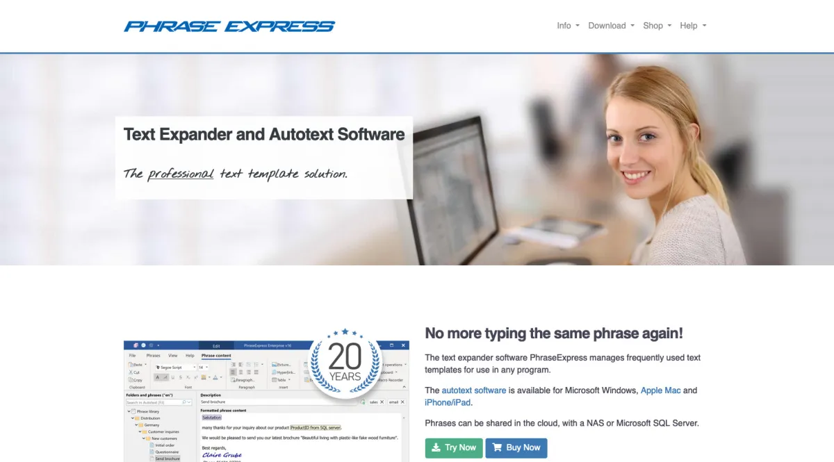 Interface PhraseExpress : image, ergonomie, alternatives