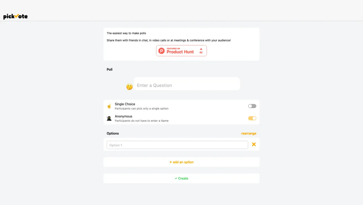 Interface Pickvote : fonctionnalités, prix, alternatives
