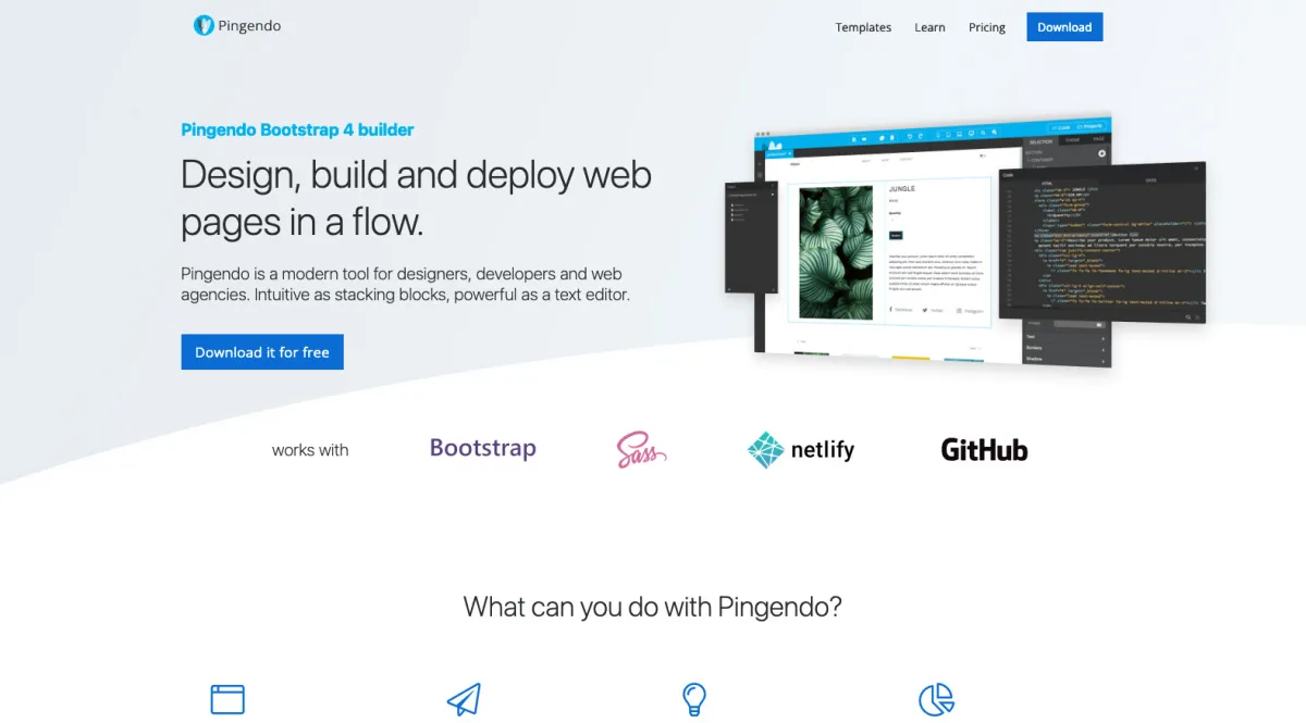 Interface Pingendo : fonctionnalités, prix, alternatives Interface Pingendo : fonctionnalités, prix, alternatives