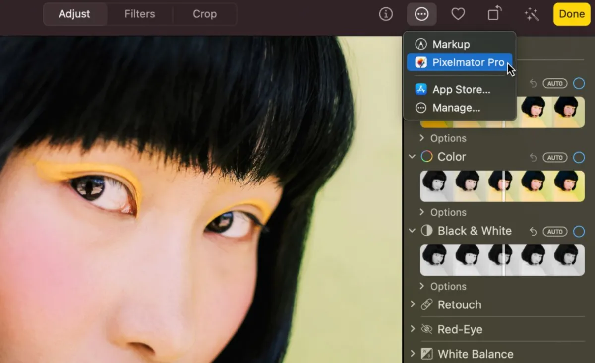 Interface Pixelmator: fonctionnalités, prix, alternatives