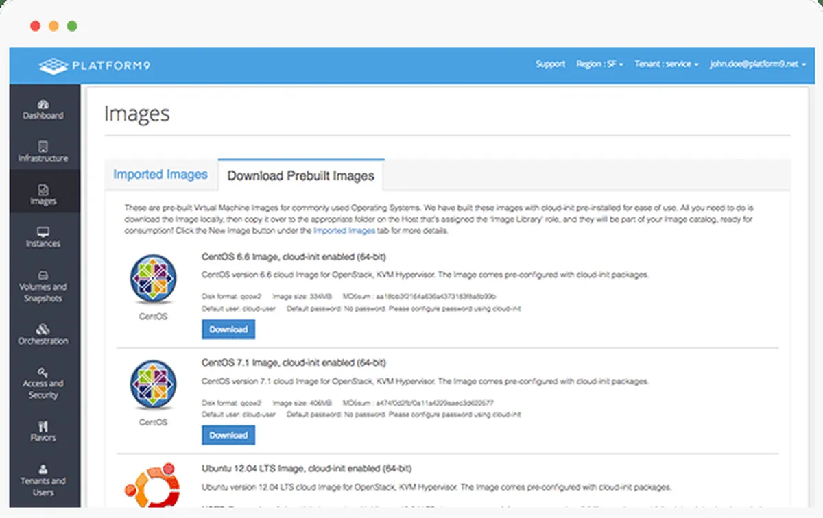 Interface Platform9: fonctionnalités, prix, alternatives