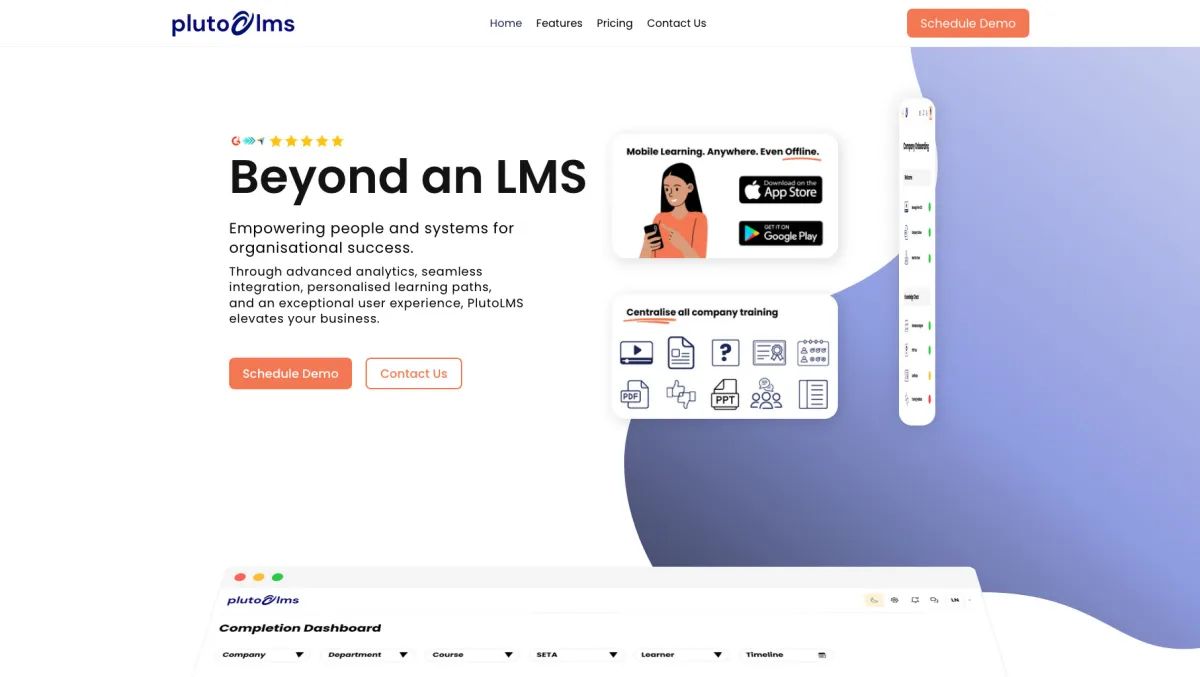 Interface Pluto LMS : fonctionnalités, prix, alternatives