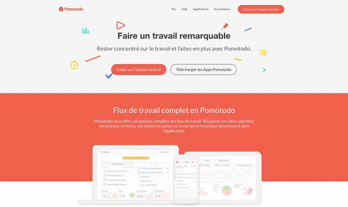 Interface Pomotodo : fonctionnalités, prix, alternatives