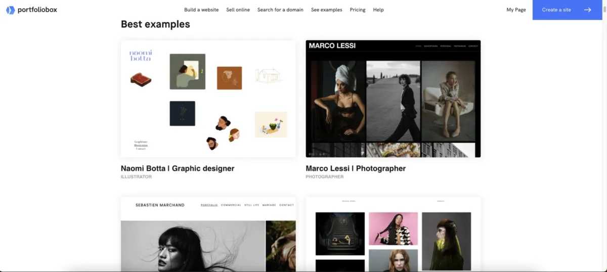 Interface Portfoliobox: fonctionnalités, prix, alternatives