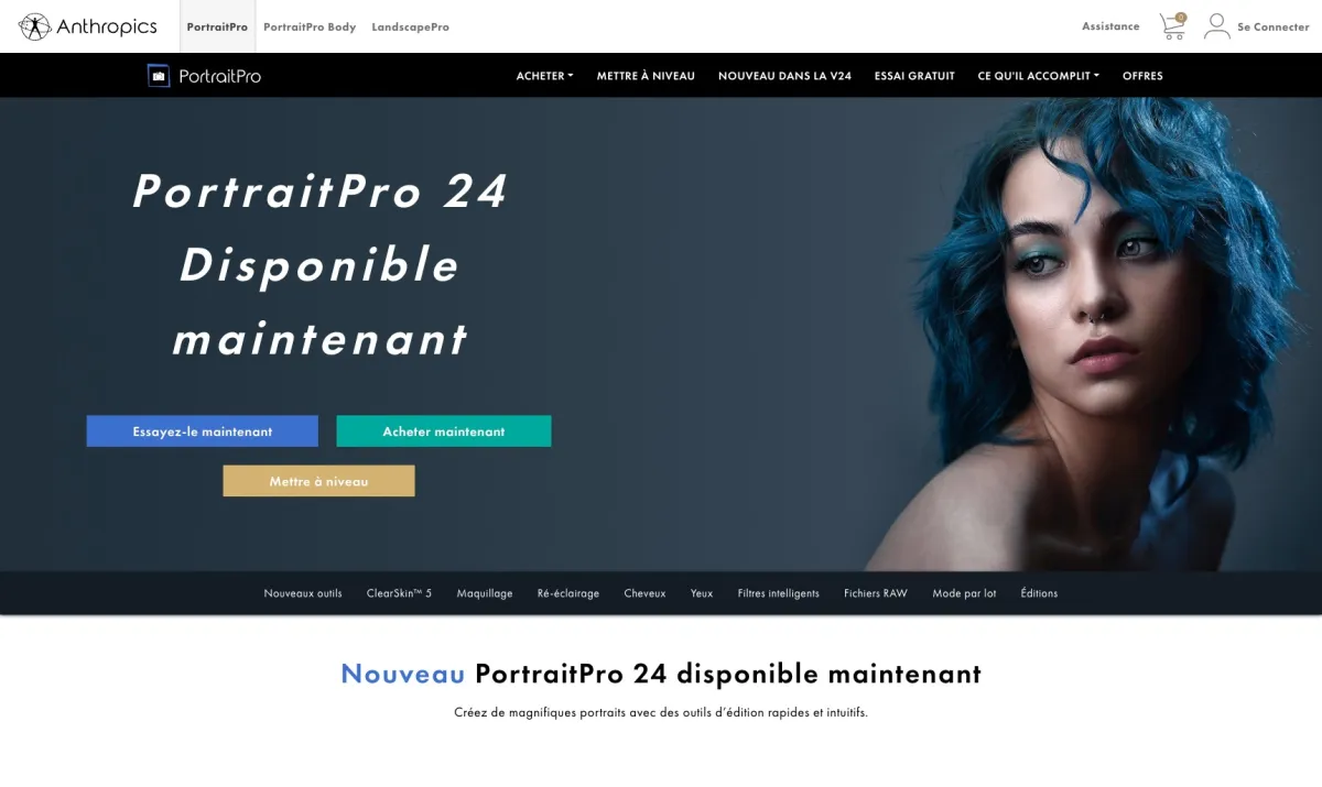 Interface PortraitPro : image, ergonomie, alternatives