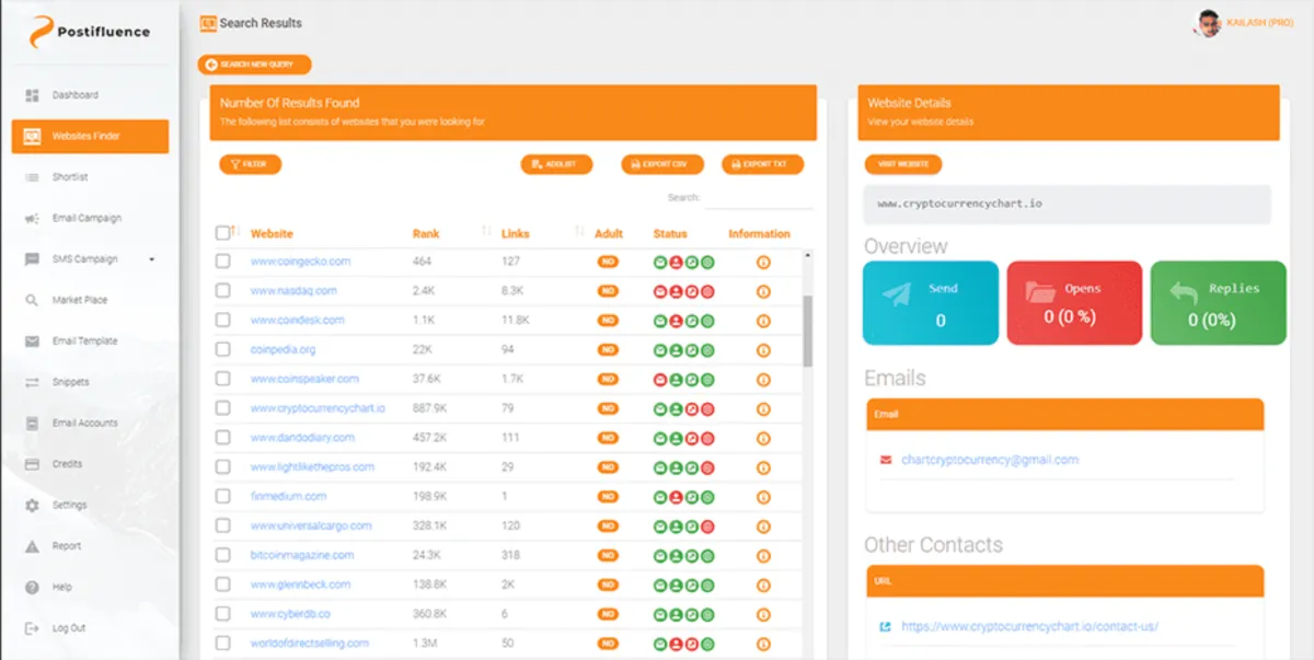 Interface Postifluence: fonctionnalités, prix, alternatives