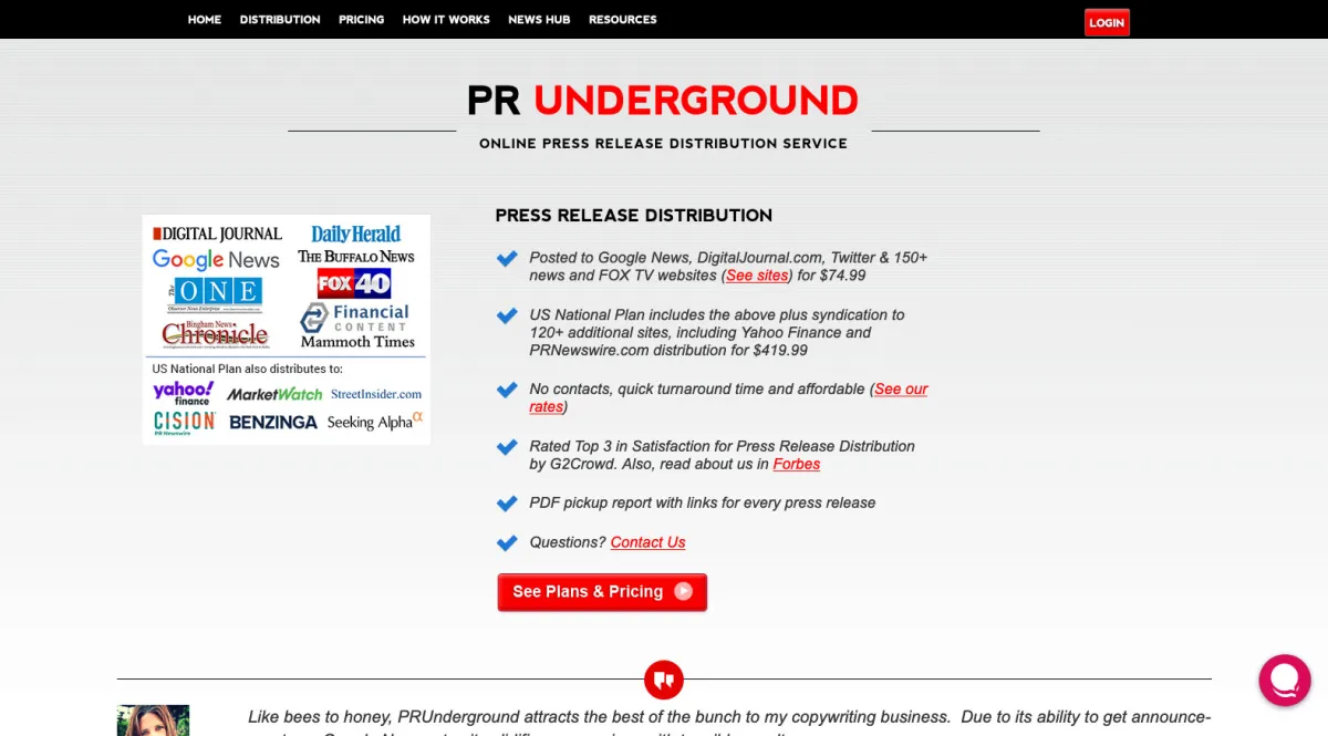 Interface PR Underground : fonctionnalités, prix, alternatives