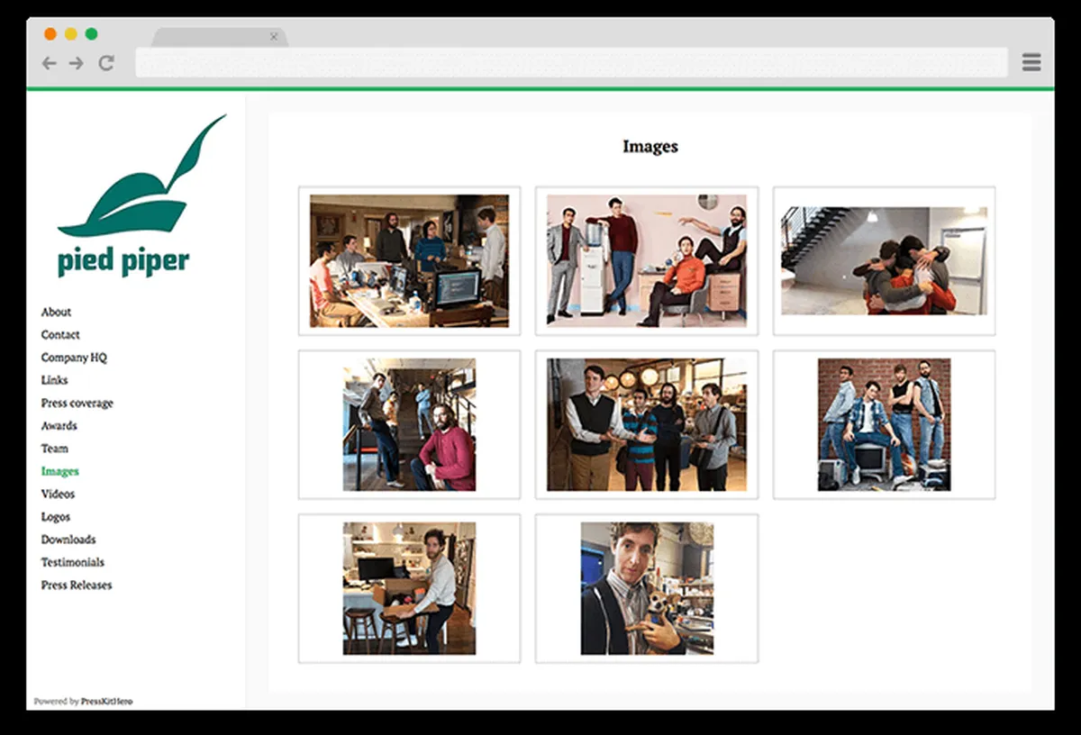 Interface PressKitHero: fonctionnalités, prix, alternatives
