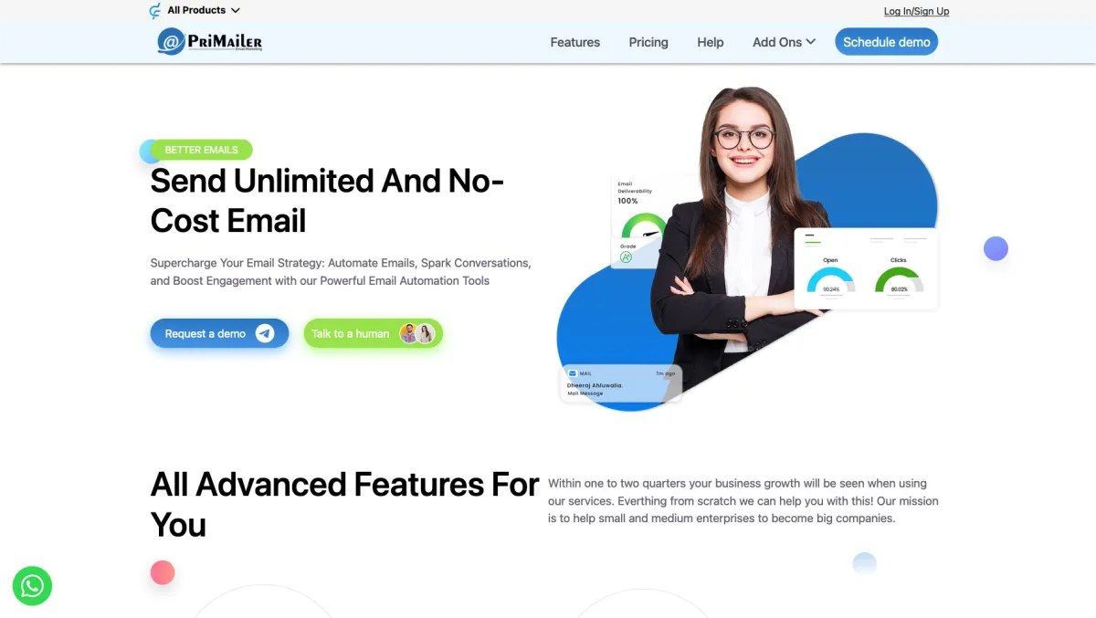 Interface PriMailer : fonctionnalités, prix, alternatives