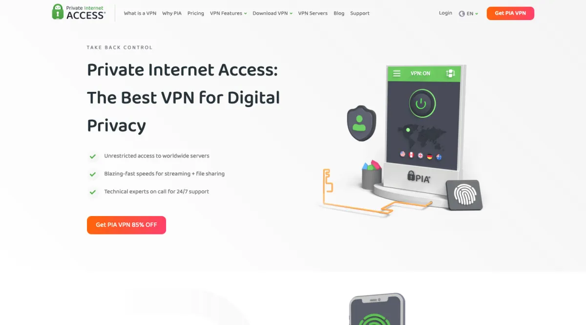 Interface Private Internet Access VPN : fonctionnalités, prix, alternatives