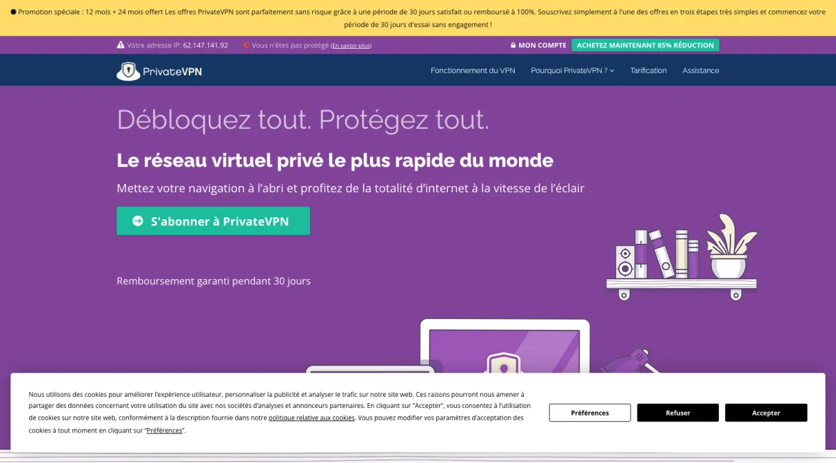 Interface PrivateVPN : fonctionnalités, prix, alternatives