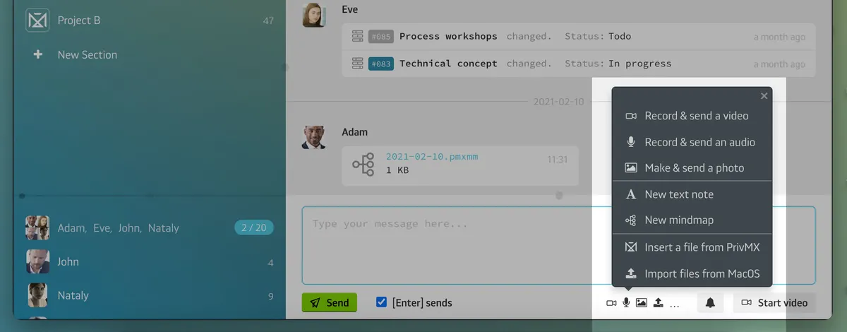 Interface PrivMX: fonctionnalités, prix, alternatives