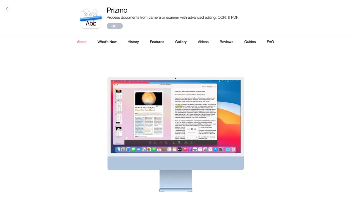 Interface Prizmo : image, ergonomie, alternatives