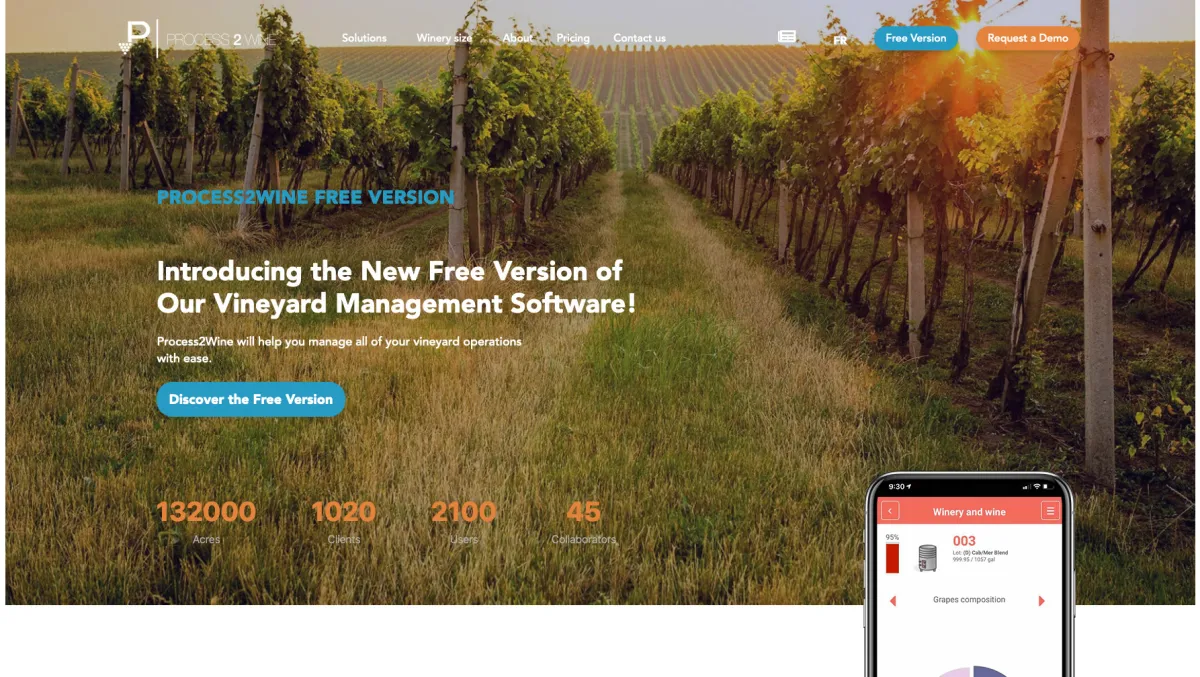 Interface Process2Wine : fonctionnalités, prix, alternatives
