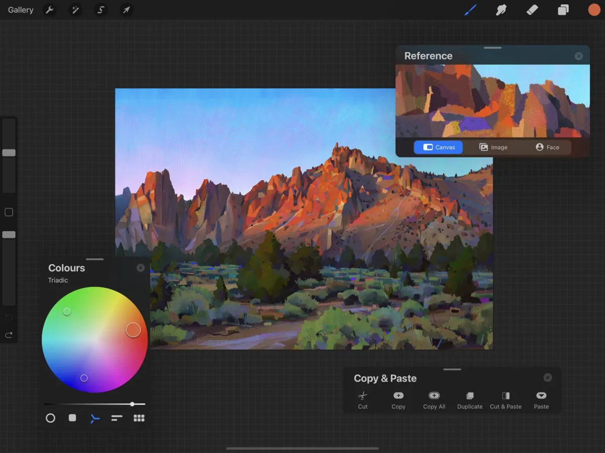 Interface Procreate: image, ergonomie, alternatives