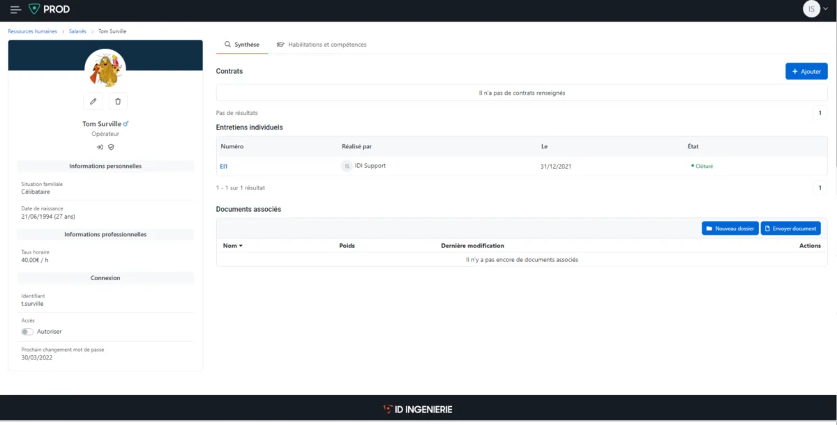 Interface PROD-UP: image, ergonomie, alternatives
