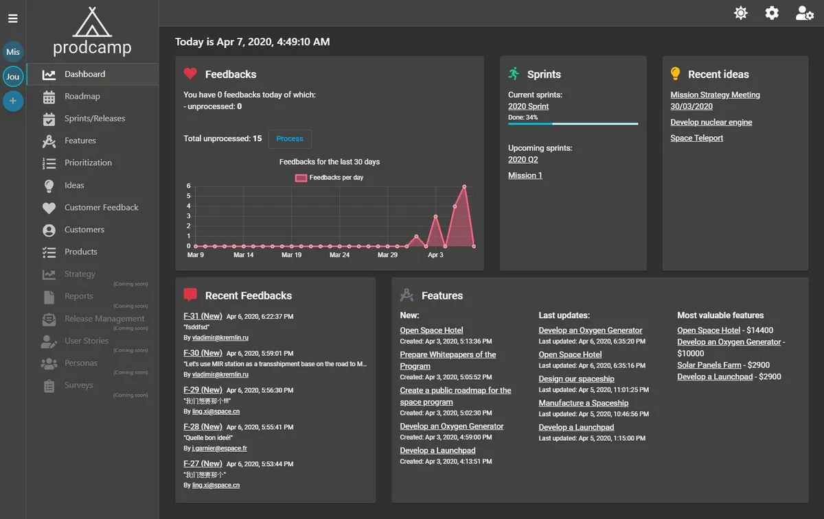 Notre avis sur ProdCamp : un logiciel d'expérience client (CX) à découvrir