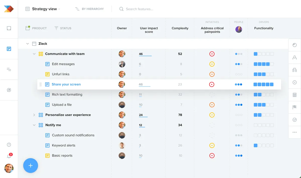 Interface productboard: fonctionnalités, prix, alternatives Interface productboard: fonctionnalités, prix, alternatives
