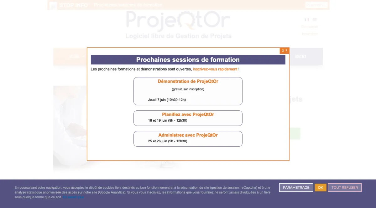 Interface Projeqtor : image, ergonomie, alternatives