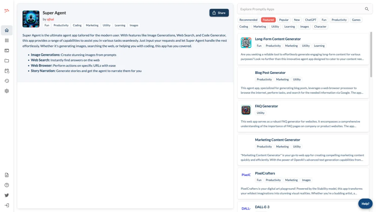 Interface Promptly : image, ergonomie, alternatives