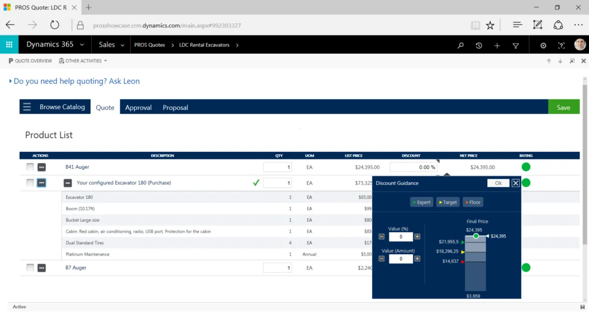 Interface PROS Smart CPQ: fonctionnalités, prix, alternatives