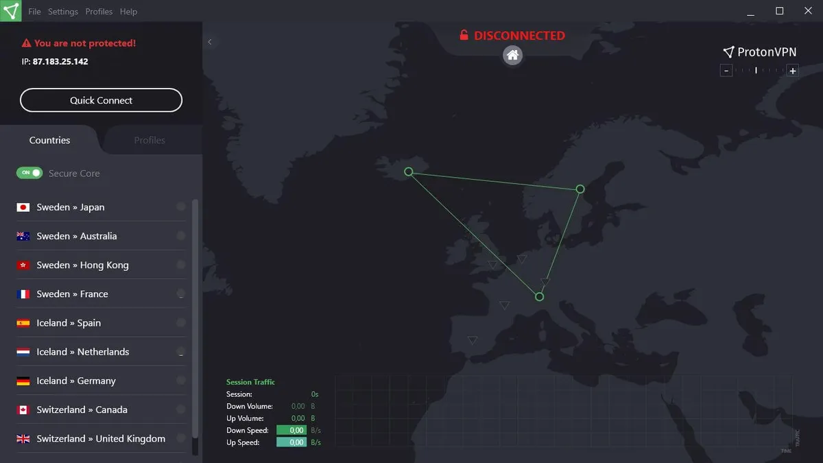 Interface ProtonVPN: image, ergonomie, alternatives Interface ProtonVPN: image, ergonomie, alternatives