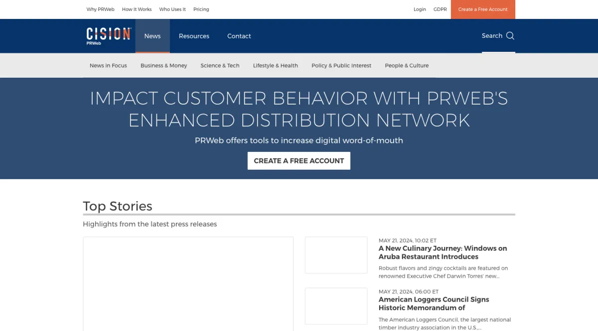 Interface PRWeb : fonctionnalités, prix, alternatives