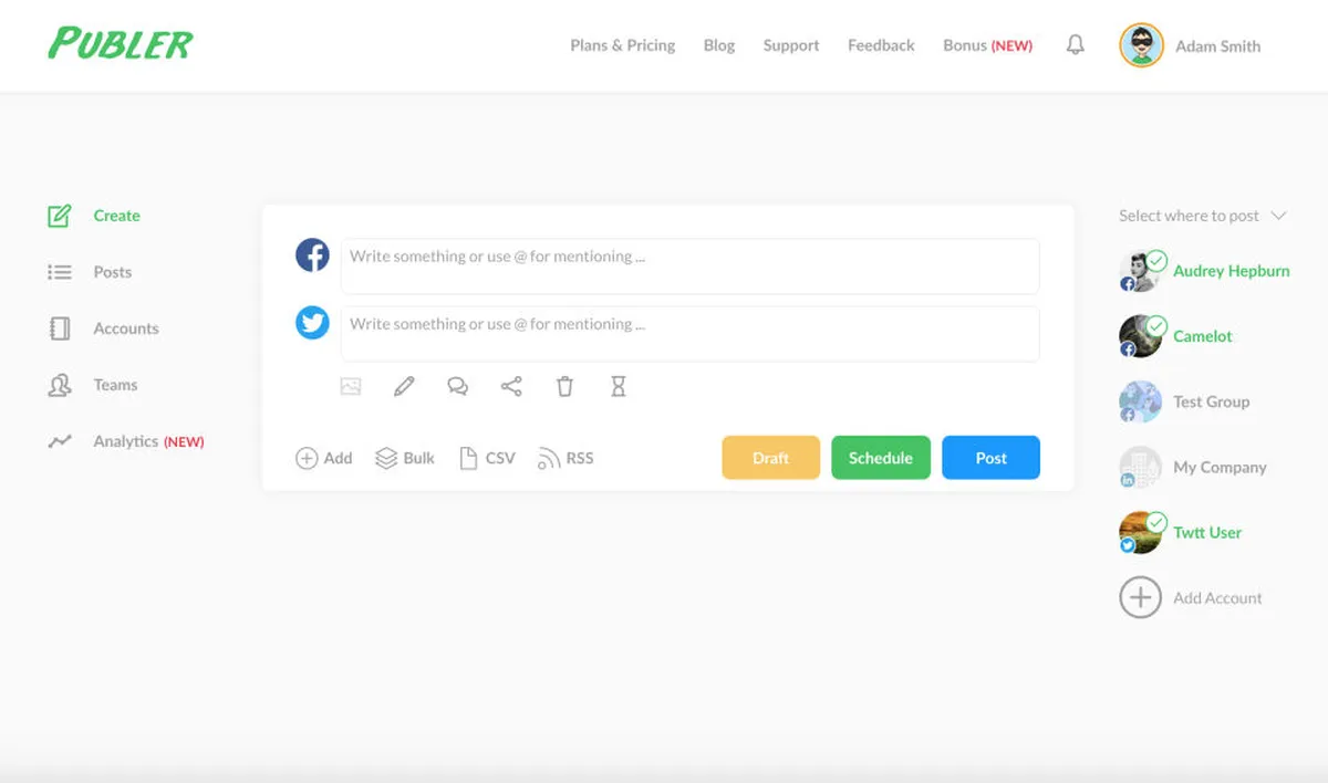 Notre avis sur Publer : un logiciel d'analyse des réseaux sociaux (social media analytics) à découvrir