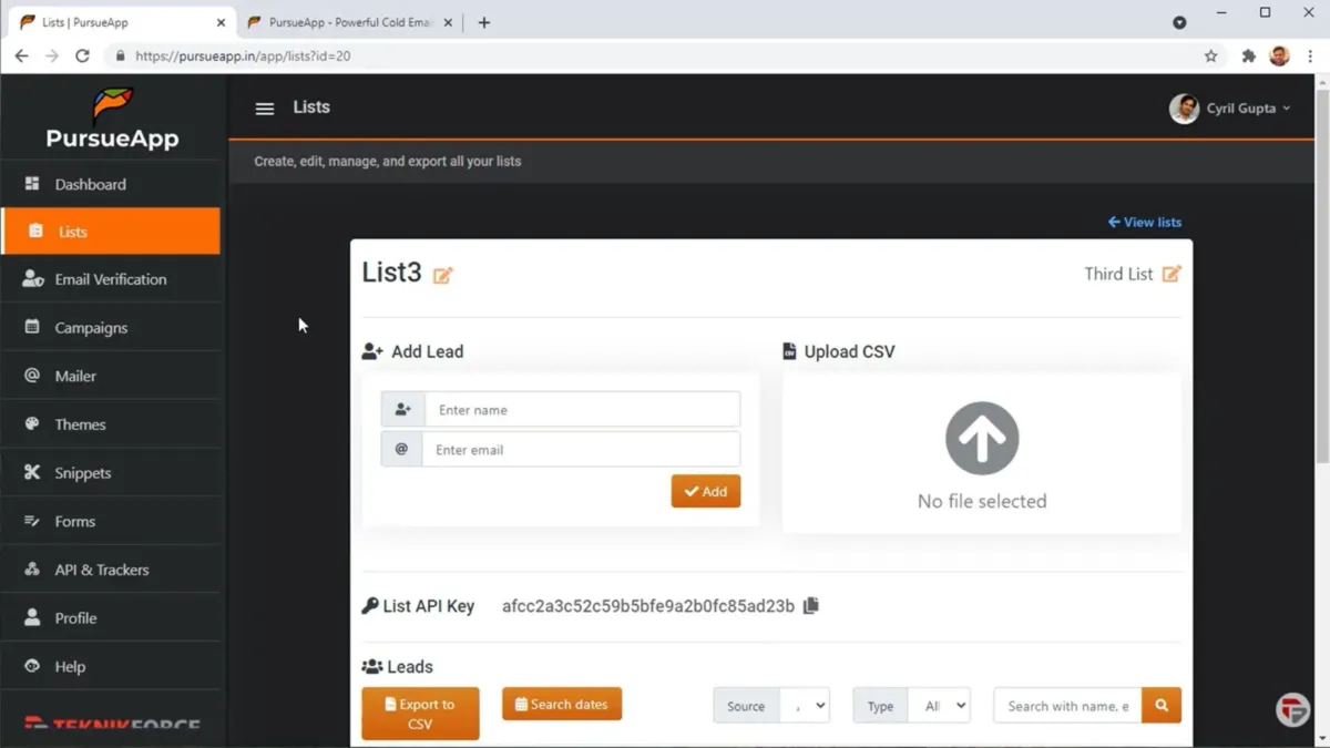 Interface PursueApp: fonctionnalités, prix, alternatives