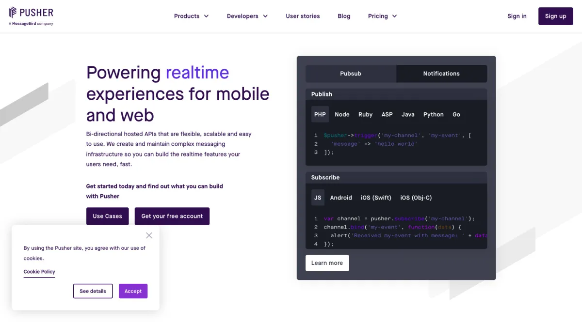Interface Pusher : fonctionnalités, prix, alternatives