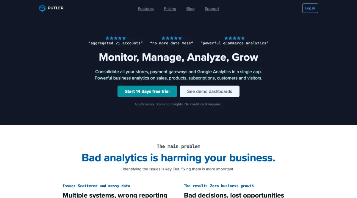 Interface Putler : fonctionnalités, prix, alternatives