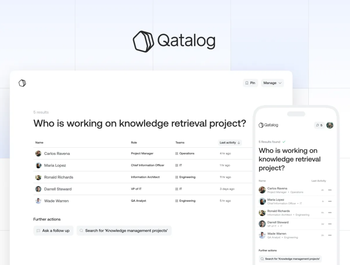 Interface Qatalog: fonctionnalités, prix, alternatives