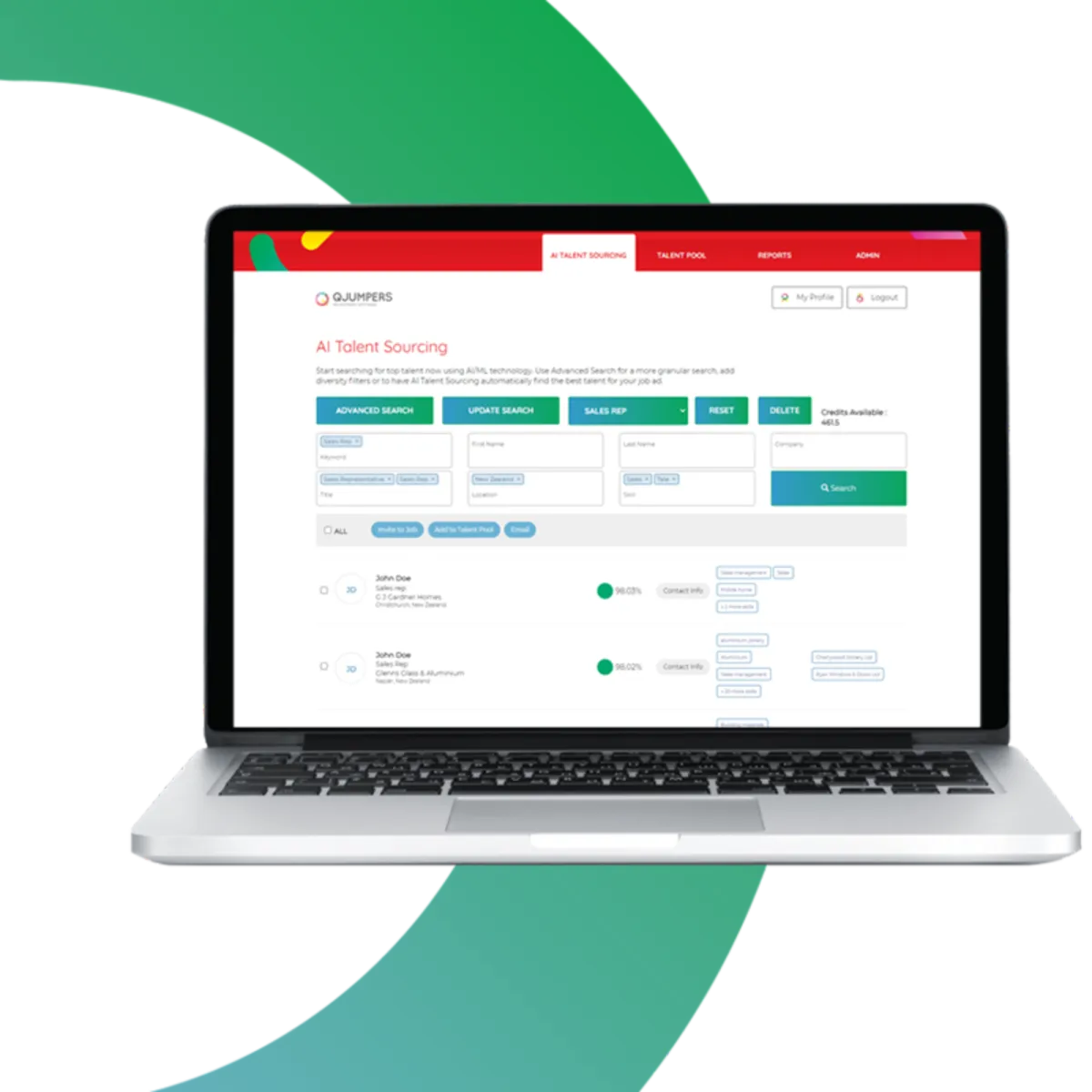 Interface QJumpers AI Talent Sourcing: fonctionnalités, prix, alternatives