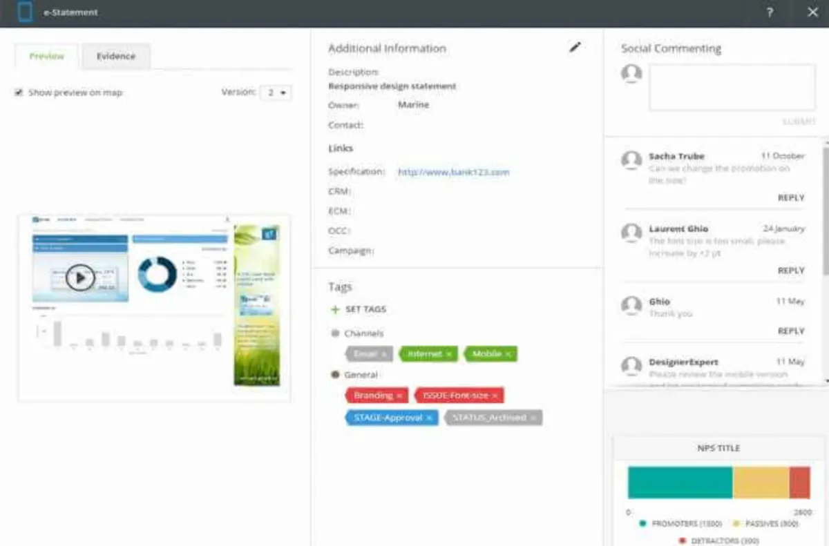 Interface Quadient Customer Journey Mapping: fonctionnalités, prix, alternatives