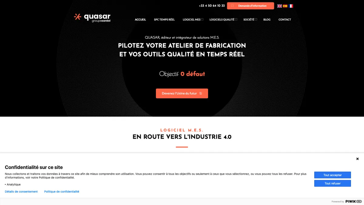 Interface QUASAR MES : fonctionnalités, prix, alternatives