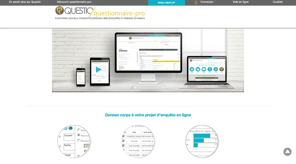 Interface Questionnaire-pro.fr : image, ergonomie, alternatives