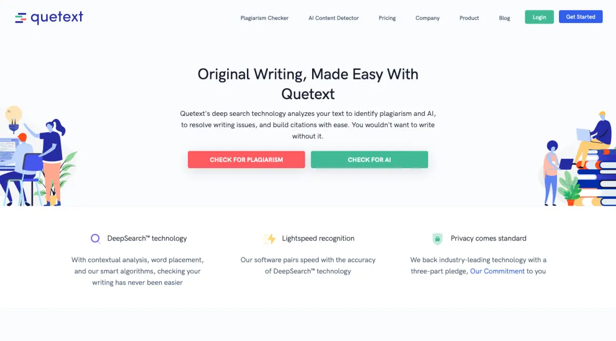 Interface Quetext : fonctionnalités, prix, alternatives