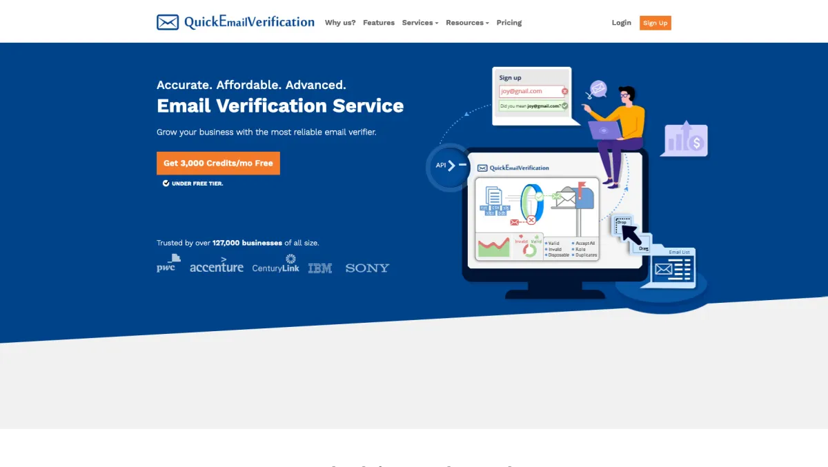 Interface QuickEmailVerification : image, ergonomie, alternatives Interface QuickEmailVerification : image, ergonomie, alternatives