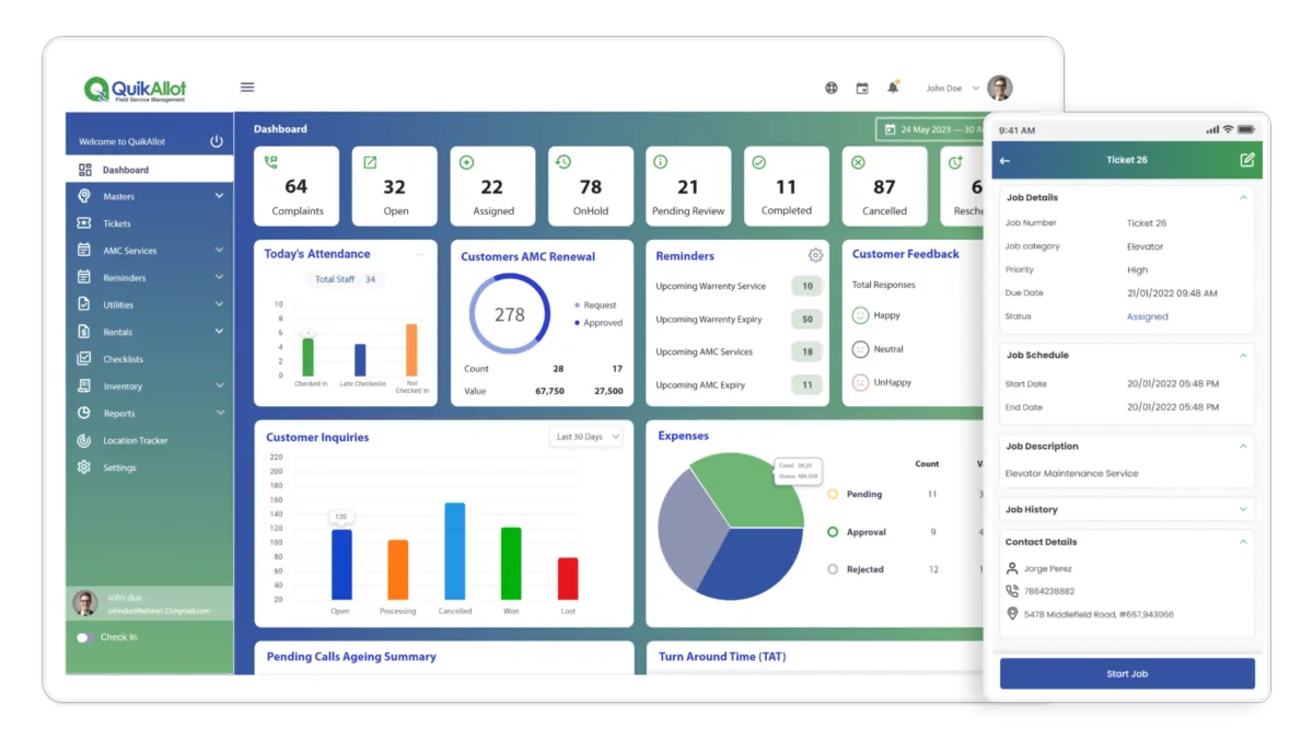 Notre avis sur QuikAllot : un logiciel de gestion des interventions et tournées sur le terrain (FSM: field service) à découvrir