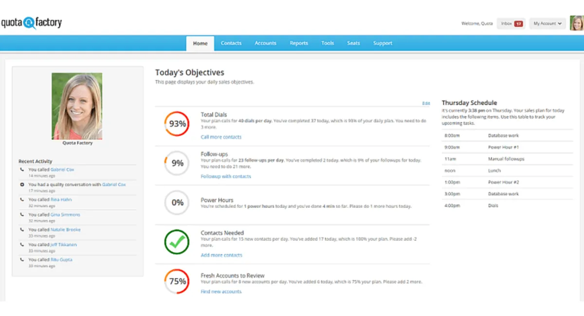 Notre avis sur QuotaFactory : un logiciel d'automatisation de la force de vente (SFA: sales force automation) à découvrir