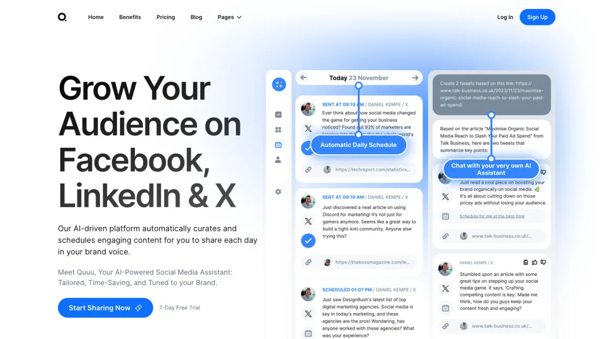 Interface Quuu : fonctionnalités, prix, alternatives