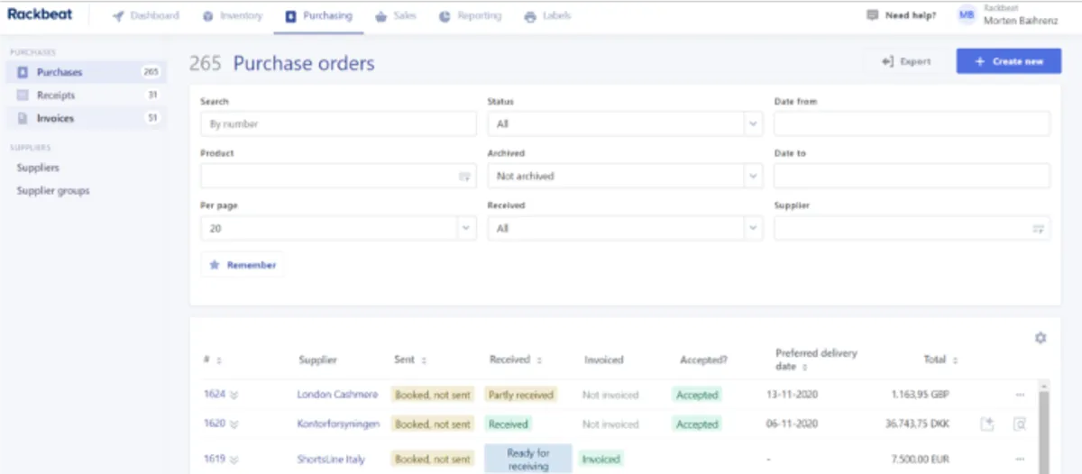 Interface Rackbeat: fonctionnalités, prix, alternatives
