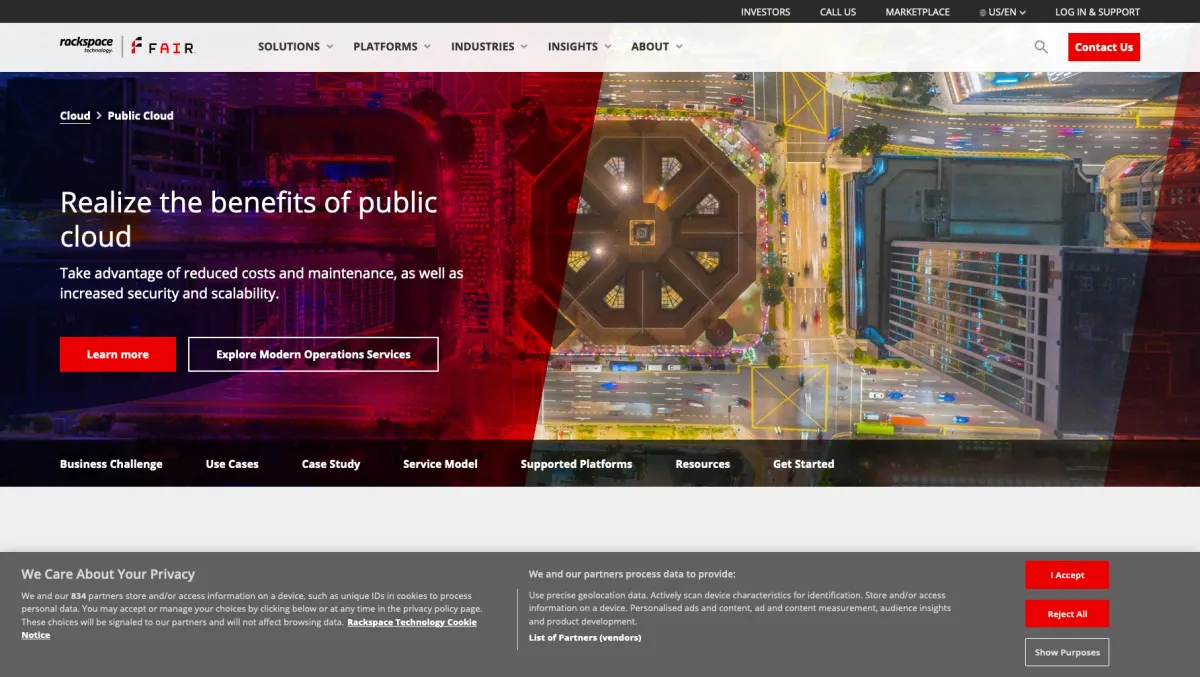 Interface Rackspace CDN : fonctionnalités, prix, alternatives