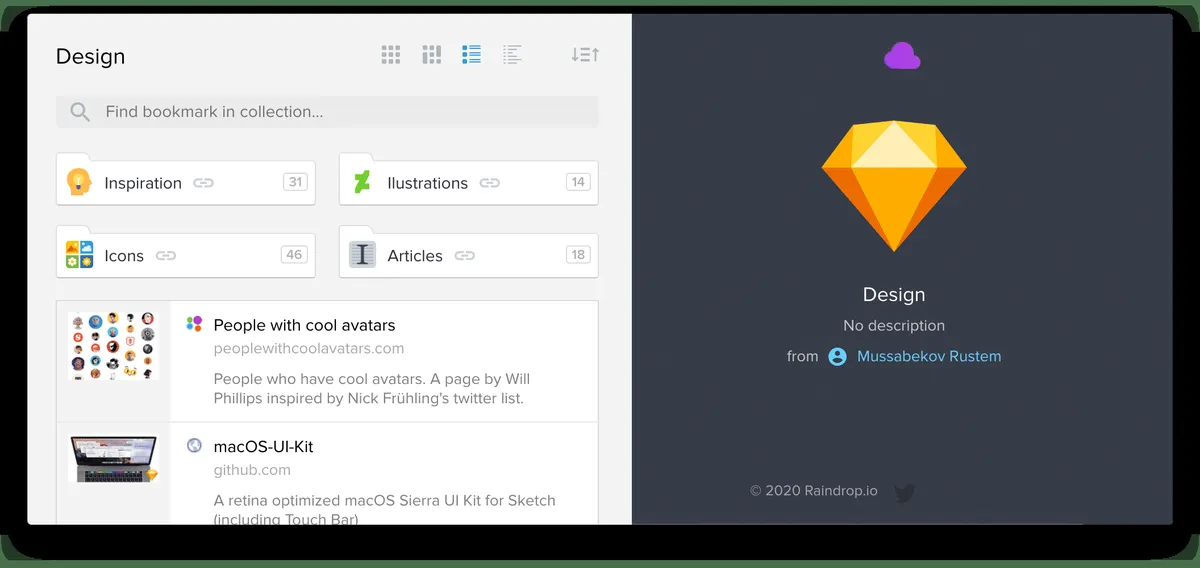 Interface Raindrop: image, ergonomie, alternatives Interface Raindrop: image, ergonomie, alternatives