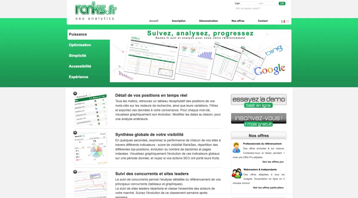 Interface Ranks.fr : fonctionnalités, prix, alternatives