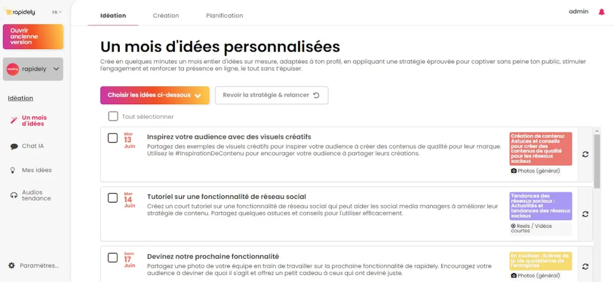 Rapidely: avis sur le logiciel de gestion des réseaux sociaux: fonctionnalités, avantages, inconvénients et tarifs