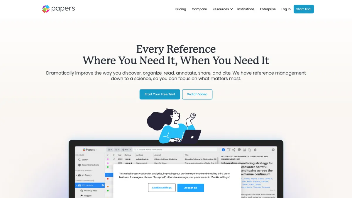 Interface ReadCube Papers : fonctionnalités, prix, alternatives
