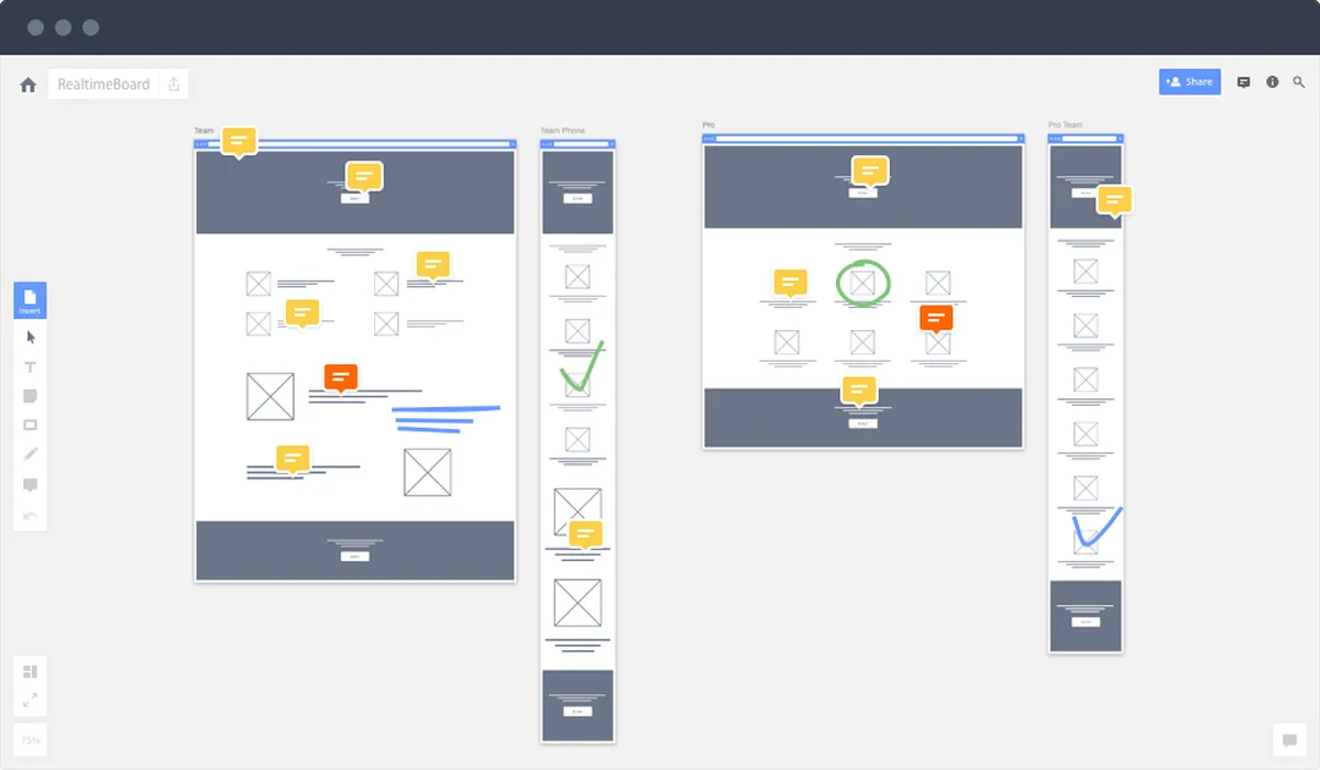 Interface Realtimeboard: fonctionnalités, prix, alternatives