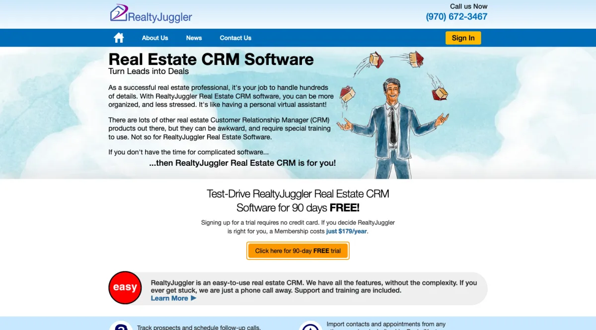 Interface RealtyJuggler : fonctionnalités, prix, alternatives
